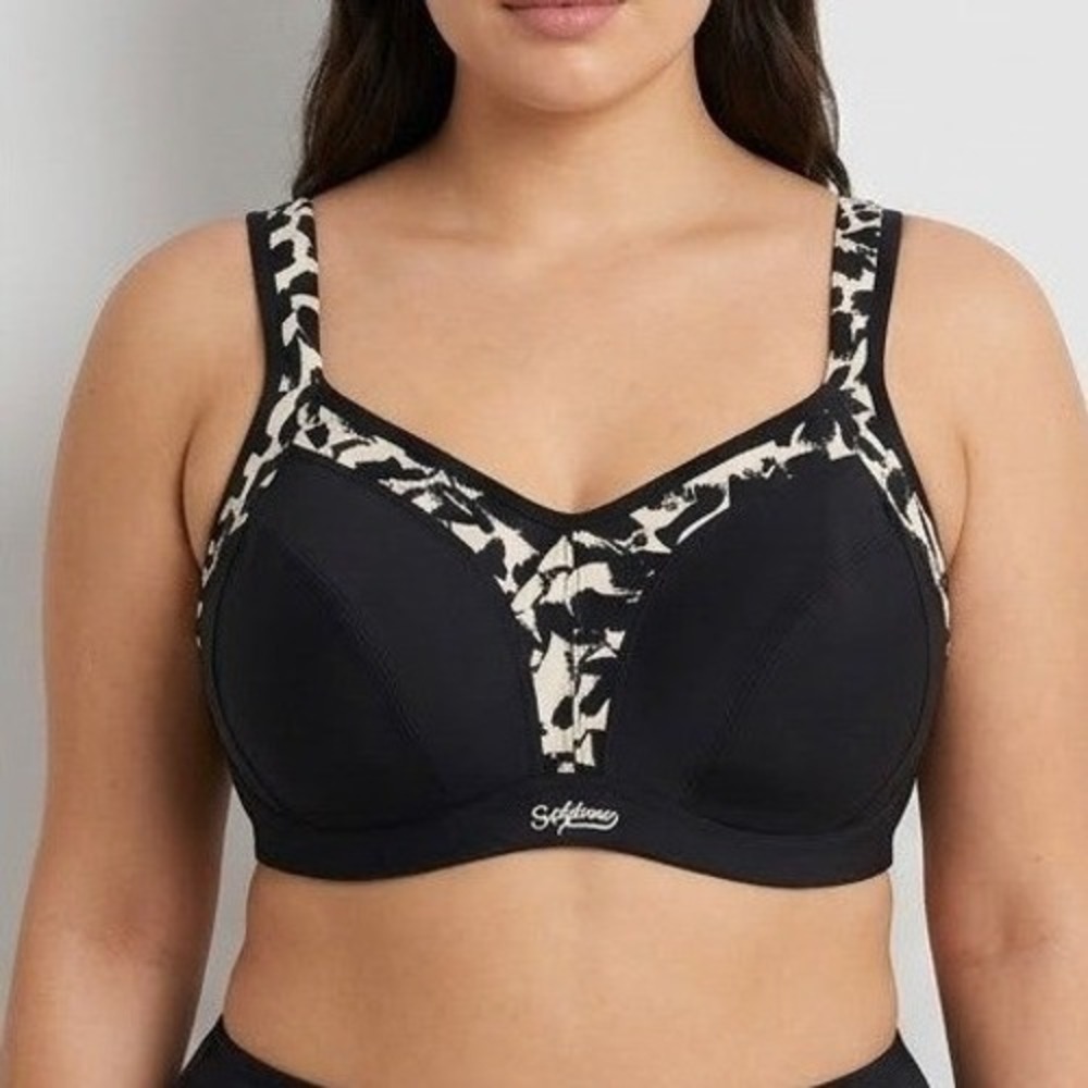 Sculptresse by Panache Activate Underwire Sports Bra 44D Black High Impact 9441